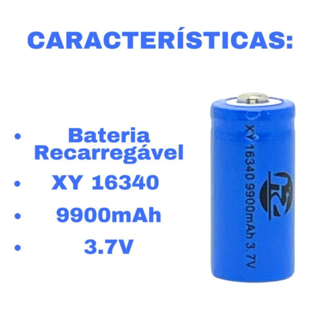 Imagem 4 de 5 do produto Carregador Duplo 4 Baterias 16340 Cr123a Recarregável Promoç