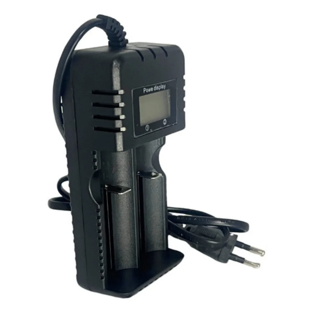 Carregador Duplo Lcd Com Visor Bateria 18650 16340 14500 26650 Promoçã