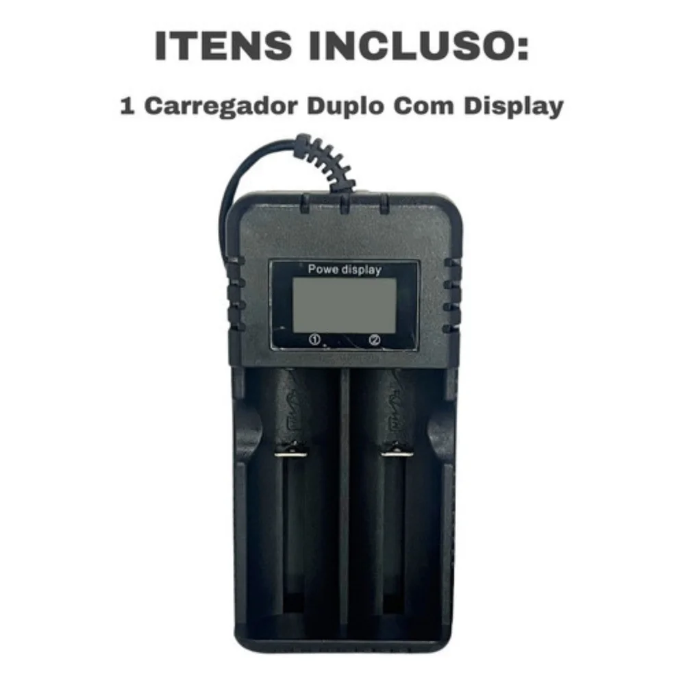 Carregador Duplo Lcd Com Visor Bateria 18650 16340 14500 26650 Promoçã