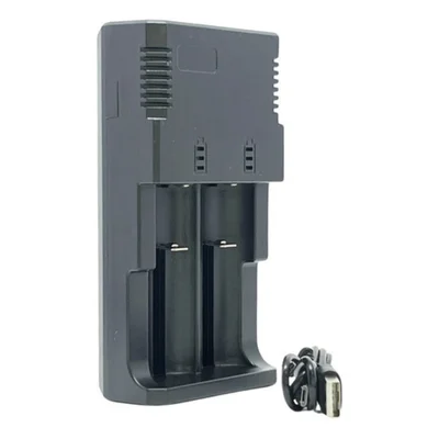 Carregador Duplo Sem Visor Para Baterias 26650 E 18650 Bivolt Com Mola