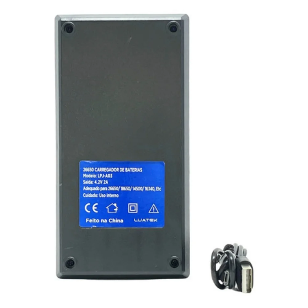 Imagem 5 de 5 do produto Carregador Duplo Sem Visor Para Baterias 26650 E 18650 Bivolt Com Mola