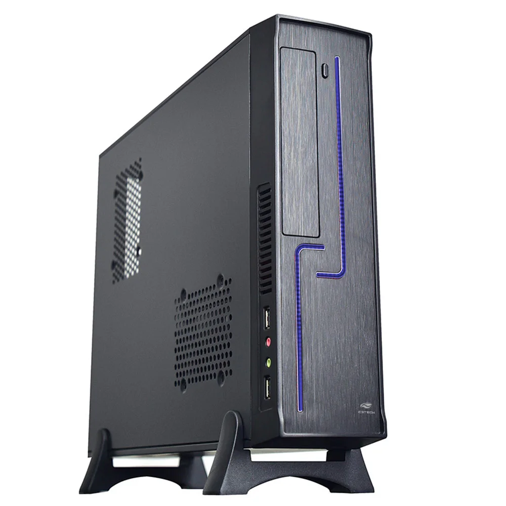 Gabinete Horizontal Slim Sff Dt-120bk Com Fonte Sfx 200w Preto C3tech