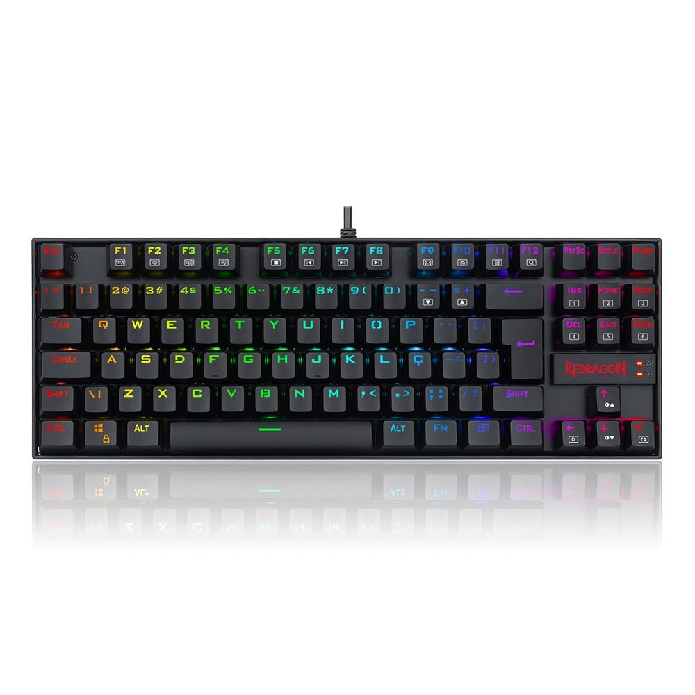 Teclado Magnetico Usb Gamer Kumara Pro RGB Switch Red Redragon K552RGB-pro V2 Preto