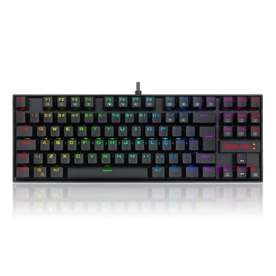 Teclado Magnetico Usb Gamer Kumara Pro RGB Switch Red Redragon K552RGB-pro V2 Preto