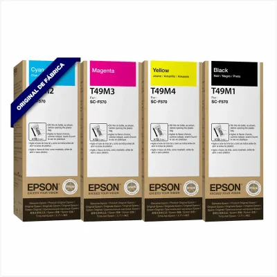 Kit Tinta Sublimatica Epson T49m 4 Cores | F170 F571 F570 |   140ml