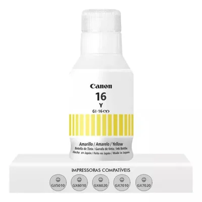 Tinta Canon Gi-16c Gi16c Amarelo mega Tank Gx6010 Gx7010 Gx5010 |   132ml