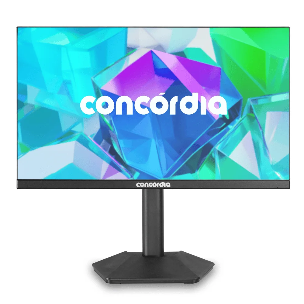 Monitor Concórdia P2404 24" IPS, HDMI, DP, VGA e 4 USB 3.2, Com Ajuste de Altura e Rotação