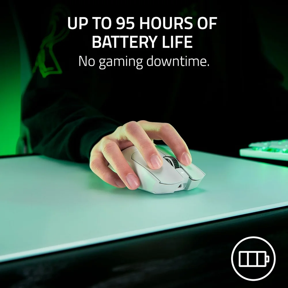 Imagem 2 de 5 do produto Mouse Gamer Razer Viper V3 Pro, 54g Ultraleve, Com Dongle 8k, 95hr De Bateria, Recarregável, 35000 Dpi - Branco
