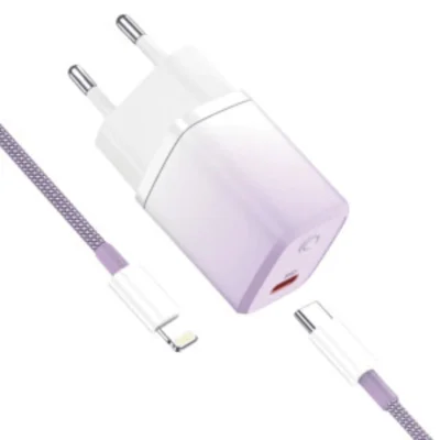 Carregador Completo Inteligente Com Cabo Tipo C-lightning Turbo 20w Fancy - Roxo