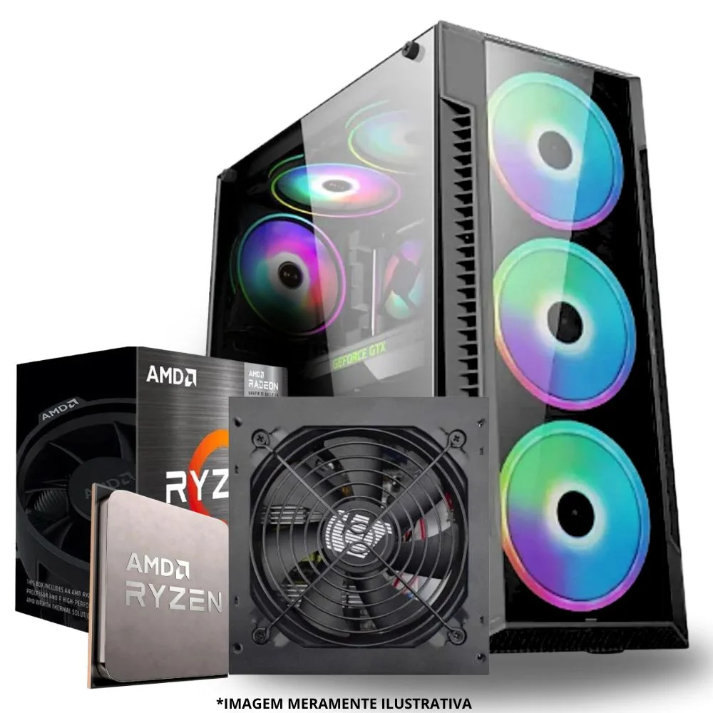 PC Gamer Amd Ryzen 5 5600gt, 16gb Ram, Placa De Video Radeon Vega 7, SSD 960gb, Fonte 550w + Monitor 23” LED 75hz + Kit Gamer Completo - view 2