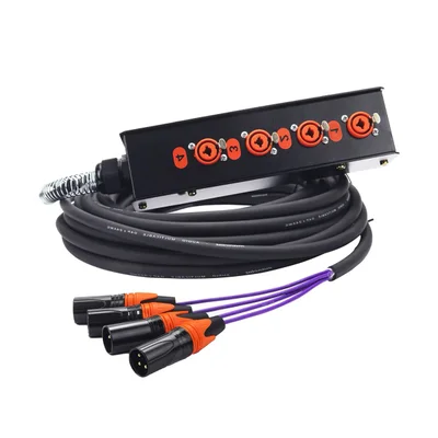 Medusa 4 Vias Montada Com Conectores Profissionais 90 Metros