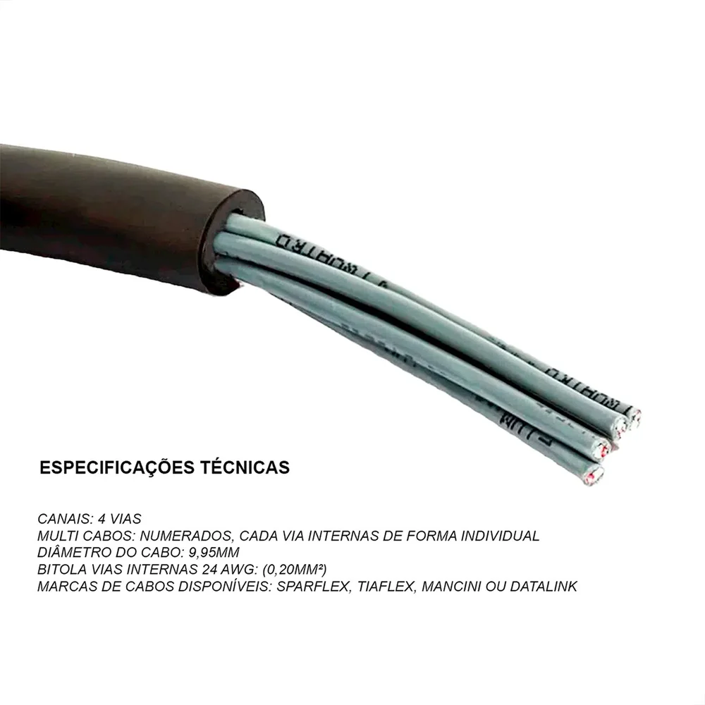 Imagem 5 de 5 do produto Medusa 4 Vias Montada Com Conectores Profissionais - 15 Metros