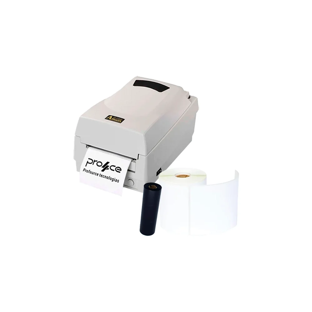 Kit Argox Impressora Etiqueta Os-214 Plus Com Ribbon E Etiqueta