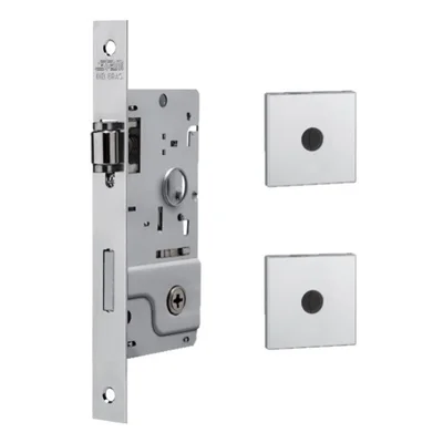 Kit De Fechadura 800 Rolete Tetra Com 2 Travas Auxiliares Roseta Quadrada 1 Cromada 40mm Stam
