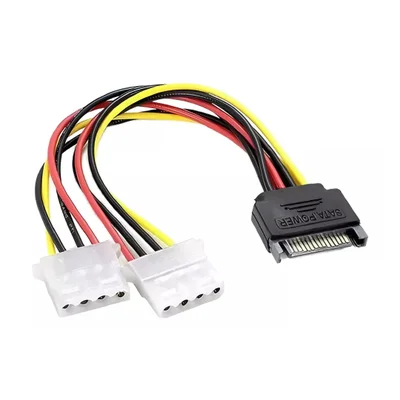 Cabo Y Adaptador Sata Macho Para Ide Molex Fêmea 4 Pinos