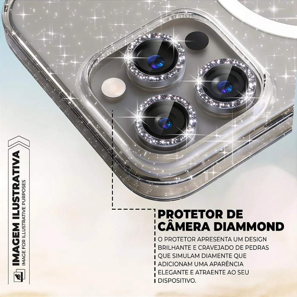 Imagem 3 de 5 do produto Capa Para Iphone 16 Pro Max - Magsafe Glitter - Gshield