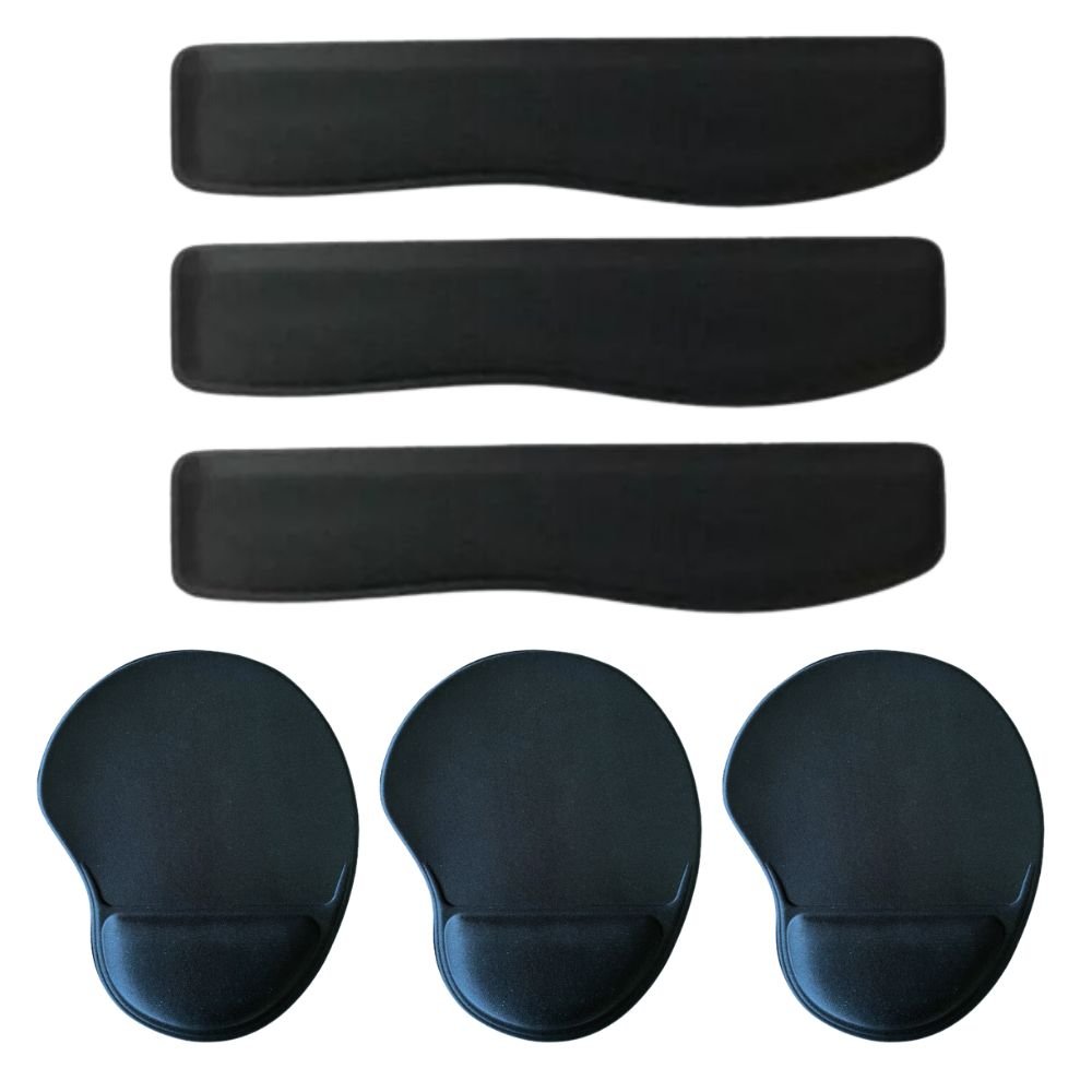 15x Kit Ergonômico Apoio Para Teclado + Mouse Pad Preto
