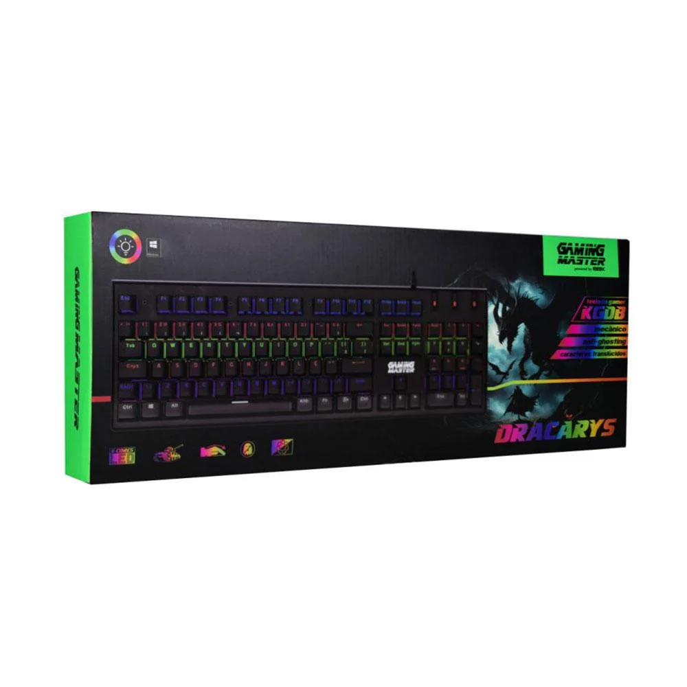 Imagem 4 de 5 do produto Teclado K-mex Mecânico Gamer Kg-db28 Dracarys Kgdb Switch Blue RGB