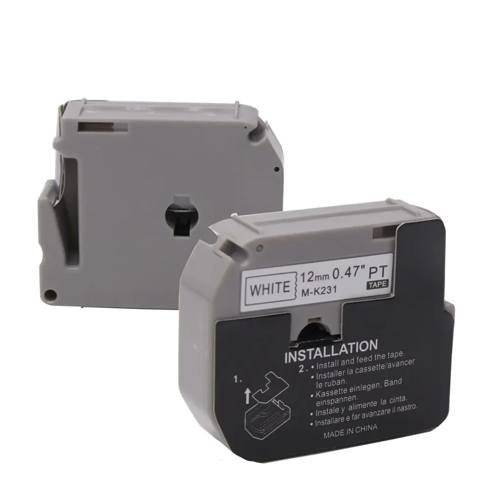 Imagem 5 de 5 do produto Fita Para Rotulador Masterprint Eletrônico 12mmx8mts M-k231 Preto E Branco