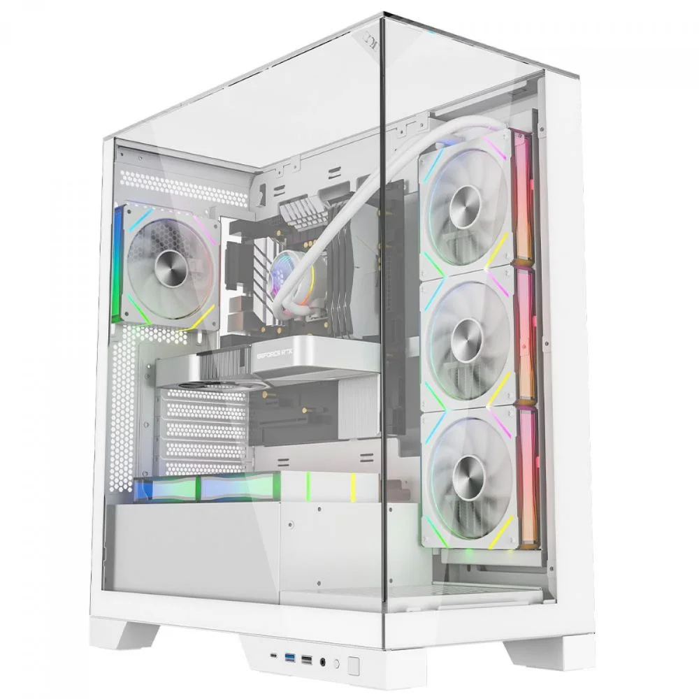Imagem 2 de 5 do produto Gabinete Gamer Mid Tower Sem Fan Sem Fonte Liketec Empire Snow Lc-at-empire-2092