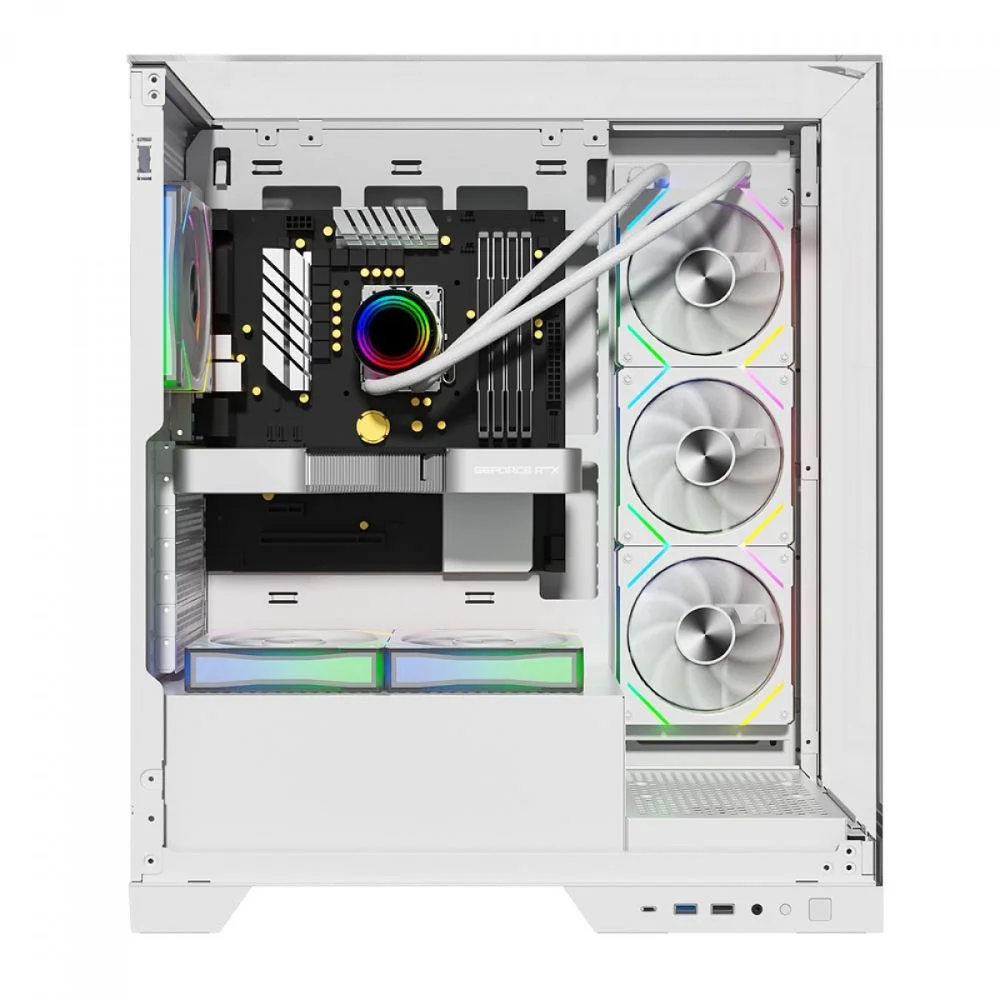 Imagem 5 de 5 do produto Gabinete Gamer Mid Tower Sem Fan Sem Fonte Liketec Empire Snow Lc-at-empire-2092