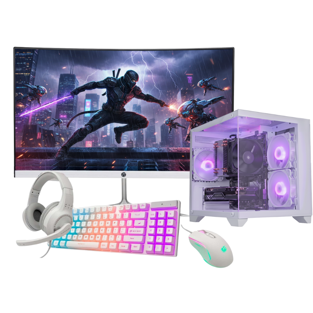 "Computador Gamer Intel Core I9 11ª Geração 32gb Ram SSD 480GB RTX 2060 Tela 23"" Curva Gabinete ( Balão.info) RGB - Branco"