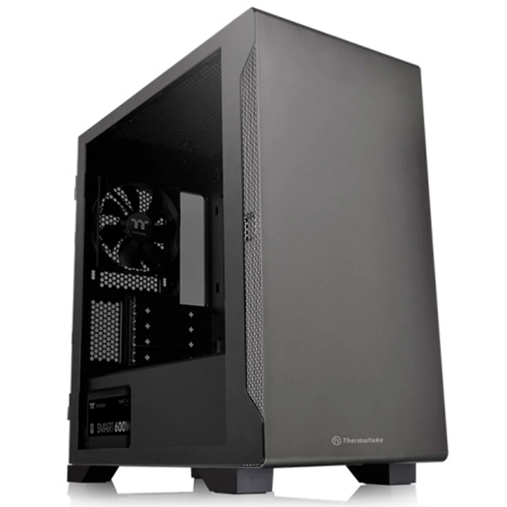 Gabinete Gamer Thermaltake, Micro Atx, Lateral Vidro, Preto - S100tg