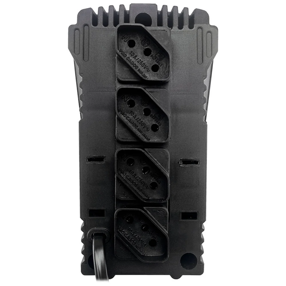 Imagem 2 de 3 do produto Estabilizador Force Line Eternity 300va, Monovolt 115v/115v, 4 Tomadas, Preto - 0030300051