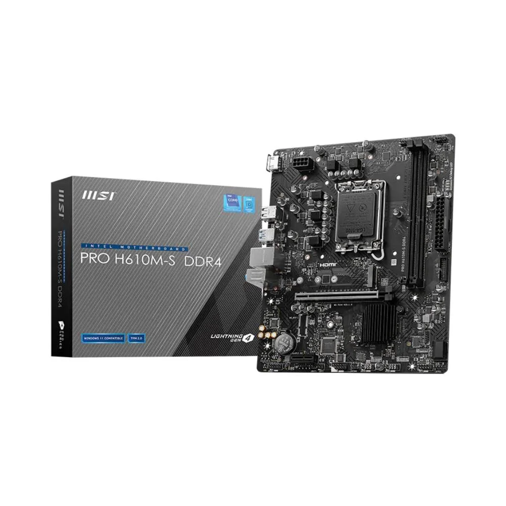 Placa Mãe Msi Pro H610M-S, LGA 1700, DDR4, Micro-ATX, M.2, HDMI