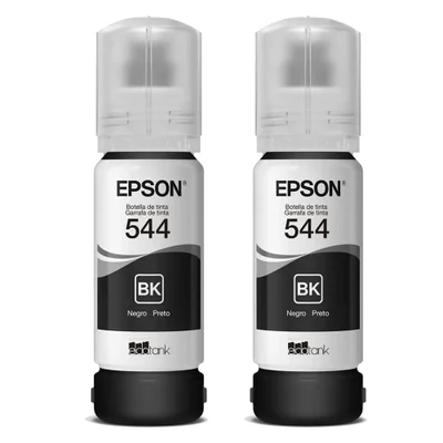 Kit 2 Tintas Epson Original 544 T544 - 2 Preto L-3110 L-3150  L-3250