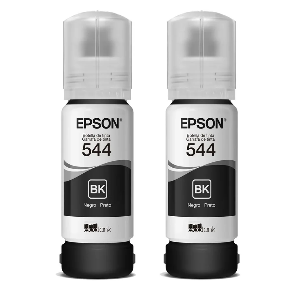 Kit 2 Tintas Epson Original 544 T544 - 2 Preto L-3110 L-3150 L-3250 Kit 2 Tintas Epson Original 544 T544 - 2 Preto L-3110 L-3150 L-3250