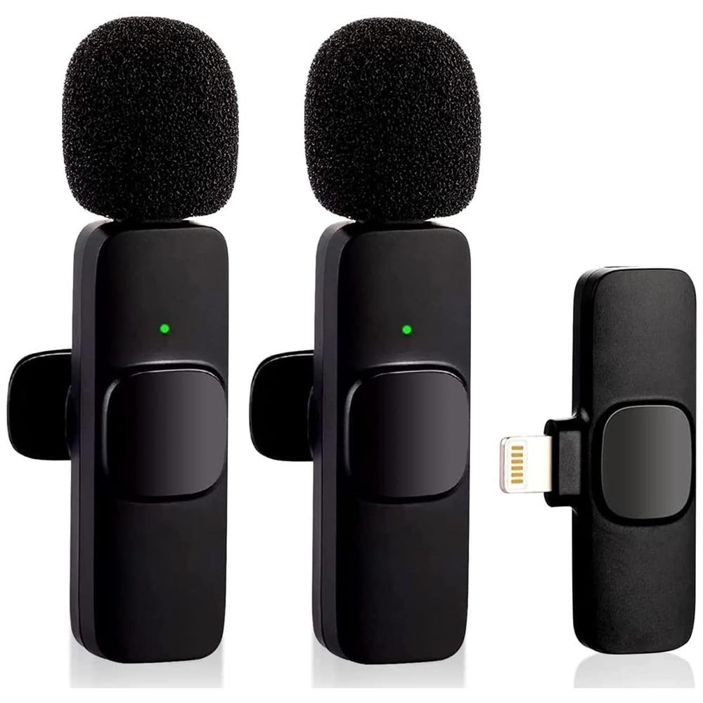 Kit 2 Microfone Lapela Transmissão Reunião Palestra Vídeo Youtube Tiktok  Compativel Com Iphone