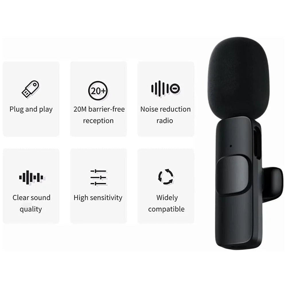 Imagem 5 de 5 do produto Kit 2 Microfone Lapela Transmissão Reunião Palestra Vídeo Youtube Tiktok  Compativel Com Iphone