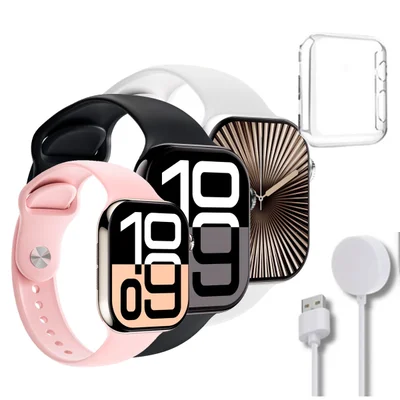 Relógio Smartwatch W10 Pro Serie 10 AmoLED Chatgpt Nfc Gps Cor:dourado