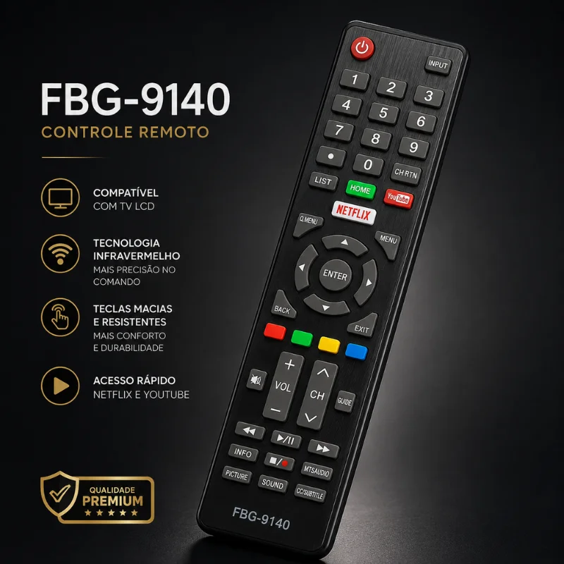 Imagem 4 de 5 do produto Controle Remoto Tv Lcd Cobia Compatível 9140 \ Crs-7247
