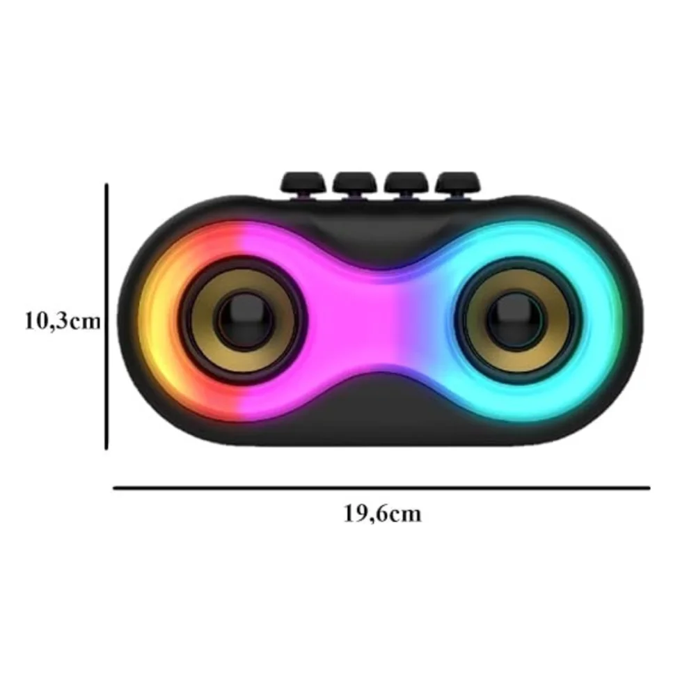Imagem 3 de 5 do produto Caixa De Som Bluetooth Alto-falante Portátil RGB Usb Auxiliar Cartão Sd