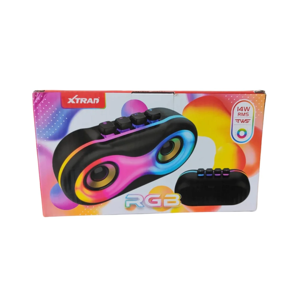 Imagem 4 de 5 do produto Caixa De Som Bluetooth Alto-falante Portátil RGB Usb Auxiliar Cartão Sd