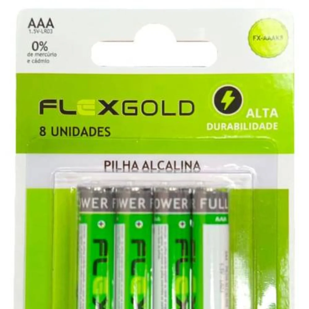 Pilha Aaa Alcalina ( Cart. C/ 8 Un )  Flex  Fx-aaak8