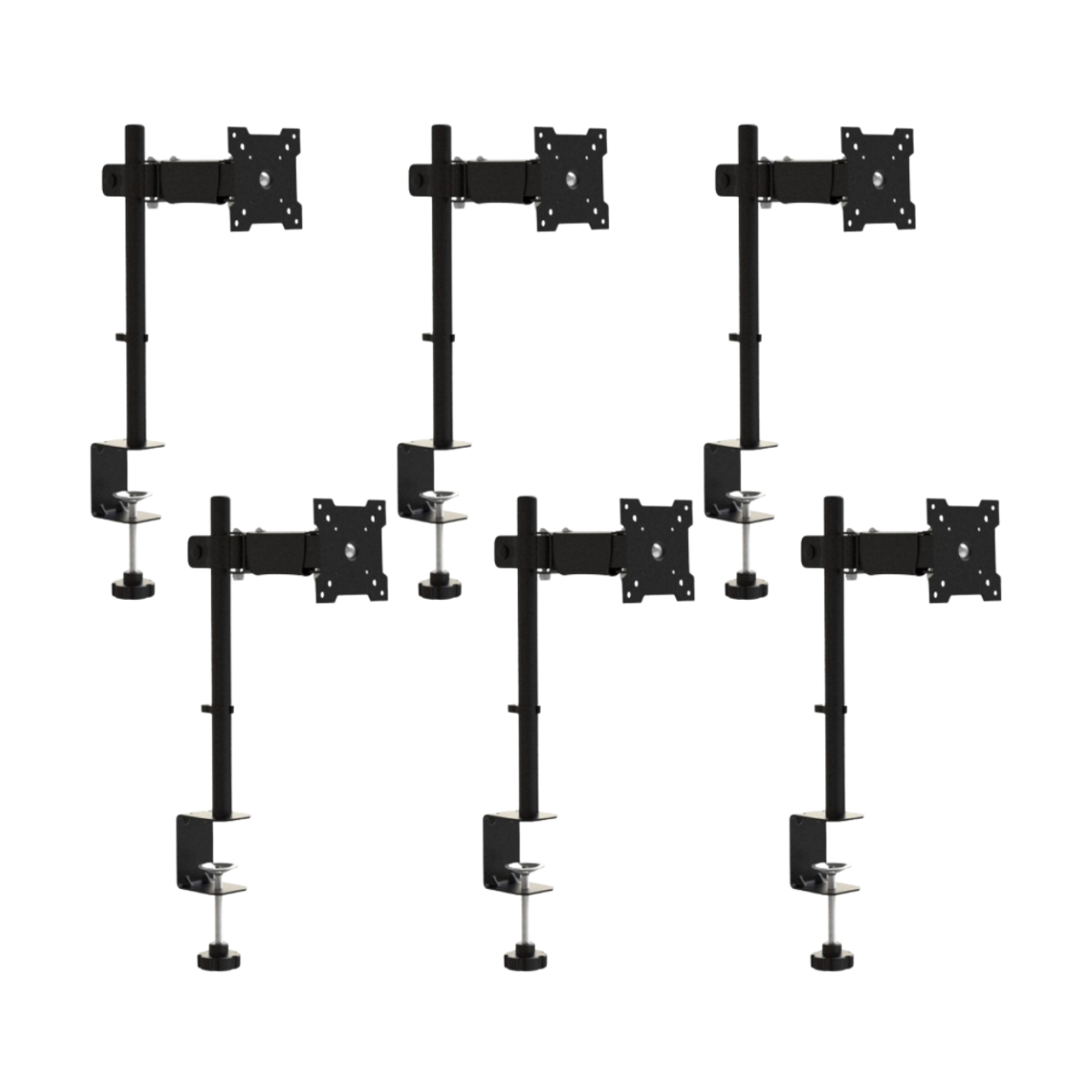 Suporte Articulado Para Monitor LED E Lcd De 13'' A 27” Preto Brasforma Bm812 - 6 Unidades