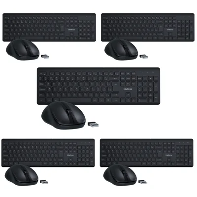 Kit Teclado E Mouse Intelbras Csi50 Sem Fio Preto - 5 Unidades