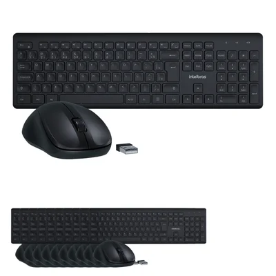 Kit Teclado E Mouse Intelbras Csi50 Sem Fio Preto - 10 Unidades