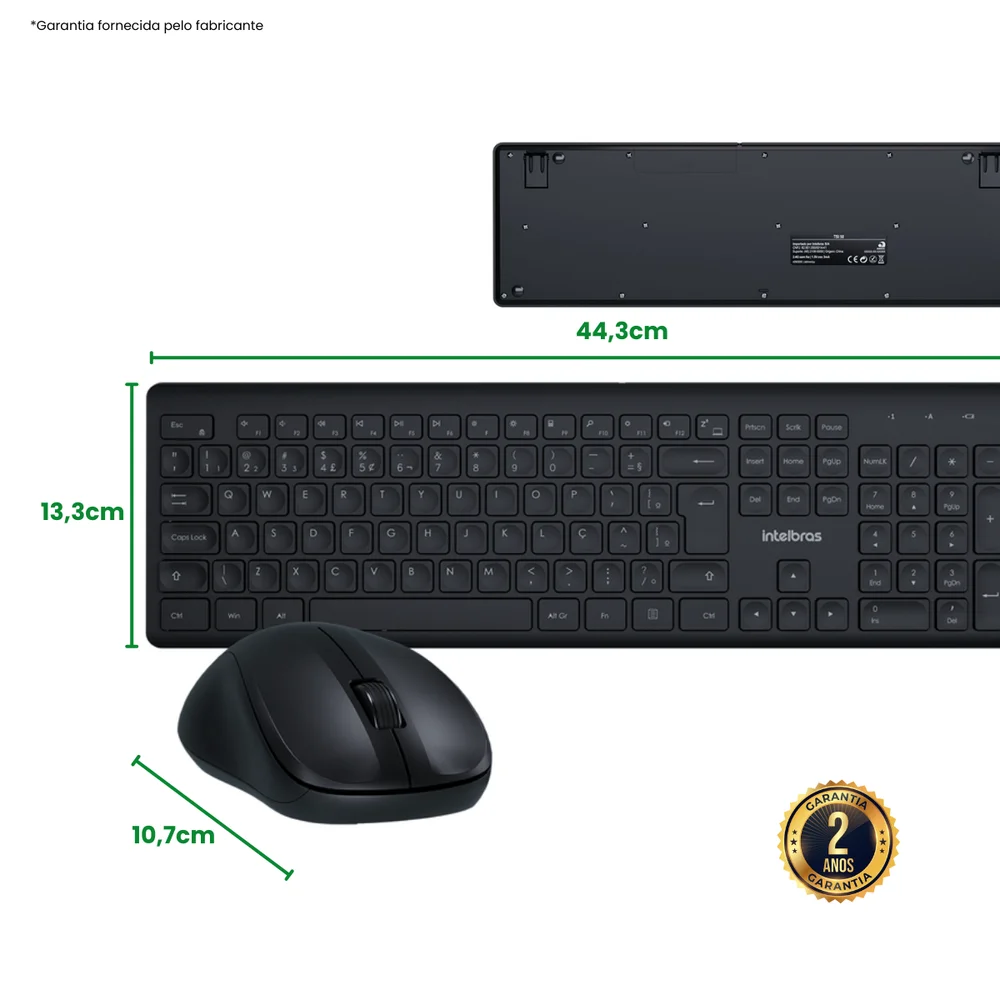 Imagem 3 de 5 do produto Kit Teclado E Mouse Intelbras Csi50 Sem Fio Preto - 10 Unidades