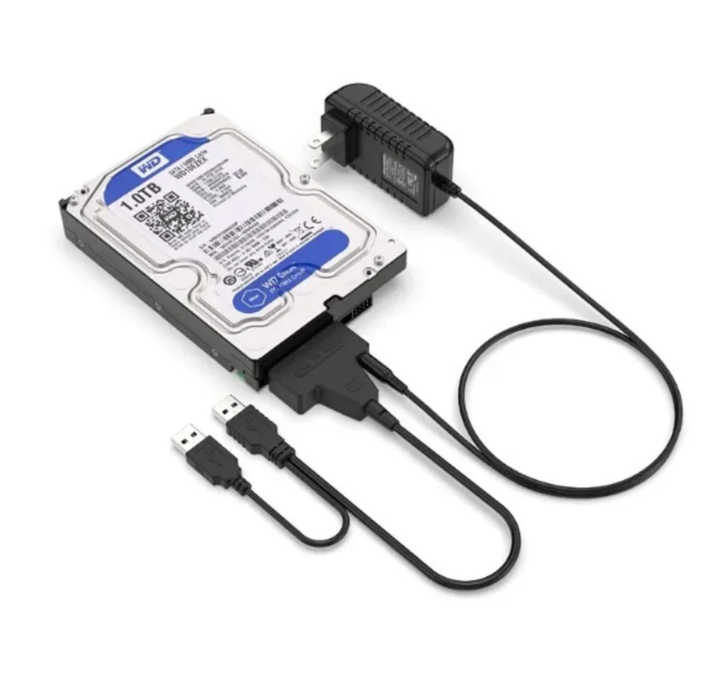 Imagem 3 de 4 do produto Adaptador Cabo Conversor Externo Hd SSD Usb 2.0 Sata 2.5 E 3.5 Com Fonte 12v