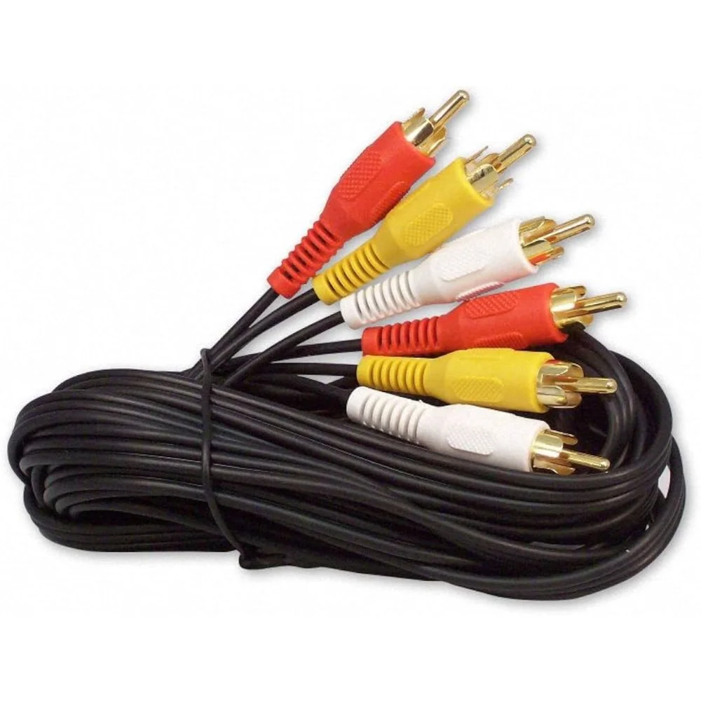 Imagem 4 de 5 do produto Cabo Rca Gold 3+3 Coaxial 10m Qualidade Som Imagem Hd 3pçs