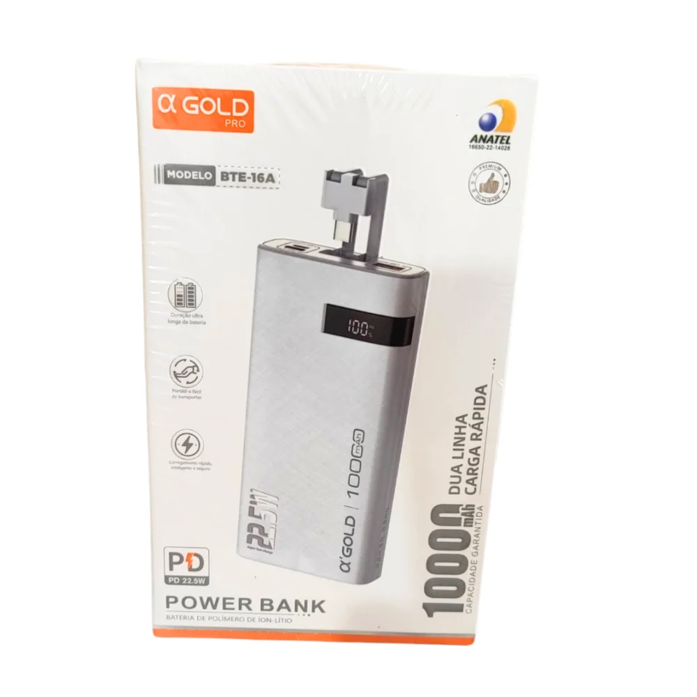 Imagem 2 de 2 do produto Carregador Portátil Power Bank 10.000 Para Iphone E Samsung