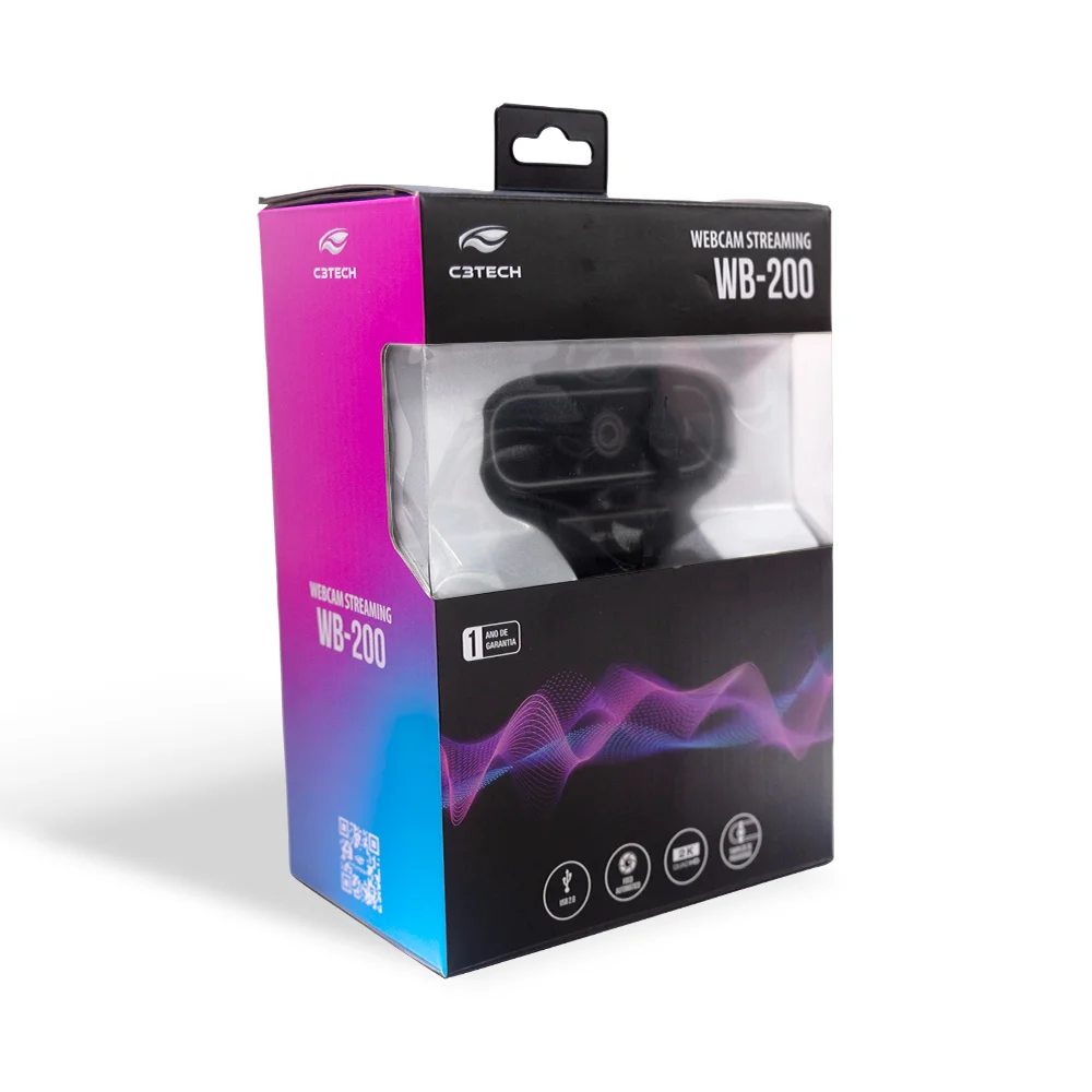 Imagem 3 de 5 do produto Câmera Webcam C3tech Qhd 2k - Wb-200bk