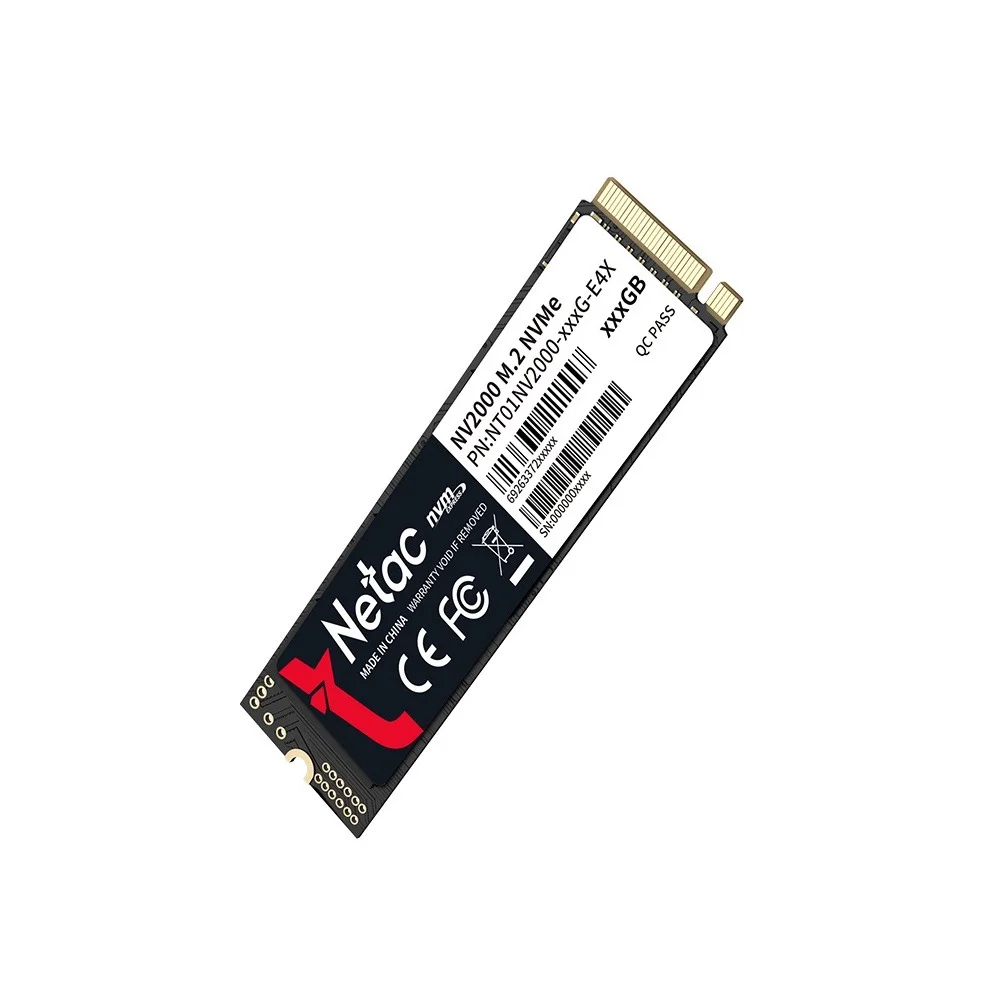 Imagem 2 de 5 do produto SSD Netac Nv2000 256gb Nvme M.2 2280 Leitura 2500mbs Gravação 1000mbs - Nt01nv2000-256-e4x