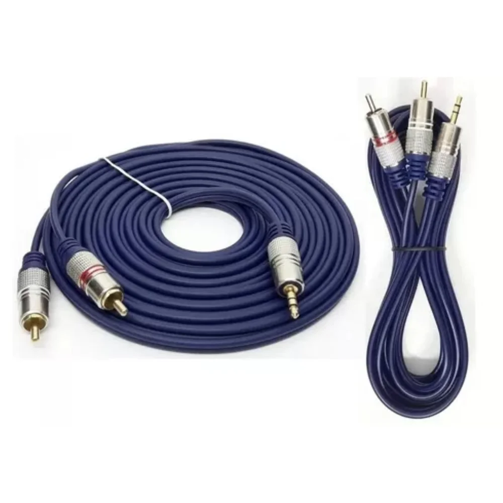 Imagem 3 de 5 do produto Cabo P2 Stereo + P2 Stereo Metal Profissional  5m  Kit 3 Pçs