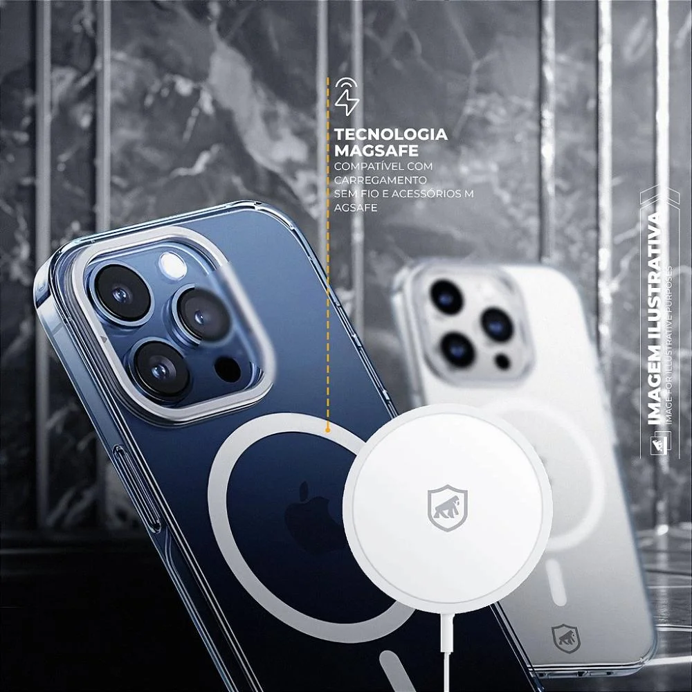 Imagem 4 de 5 do produto Capa Para Iphone 15 Pro Max - Magsafe Crystal Armor Stand - Não Amarela - Gshield