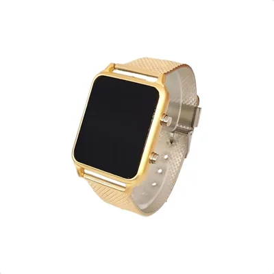 Relógio Feminino Dourado Digital LED Pulso Metal Charmoso - Dourado